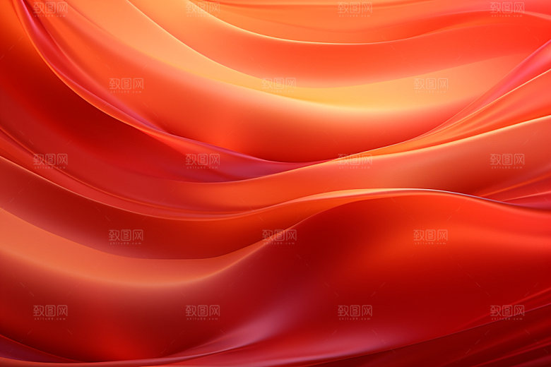 红色抽象褶皱背景图