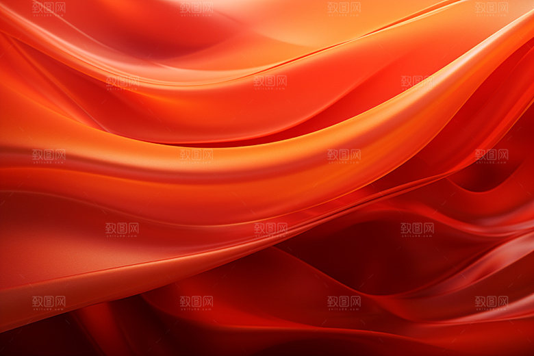 红色布纹褶皱背景图
