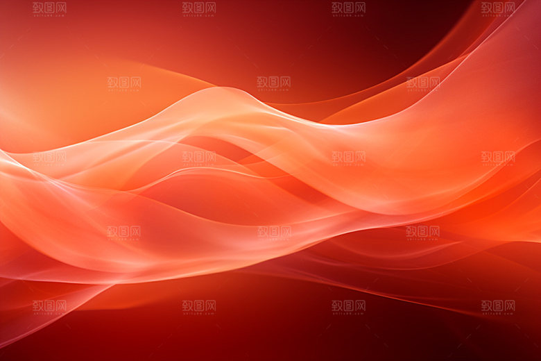 红色丝绸褶皱背景图
