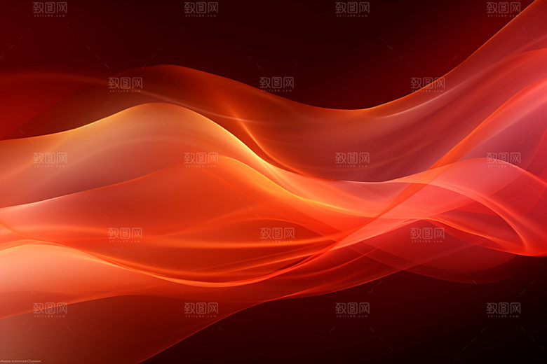 红色飘带简约背景图