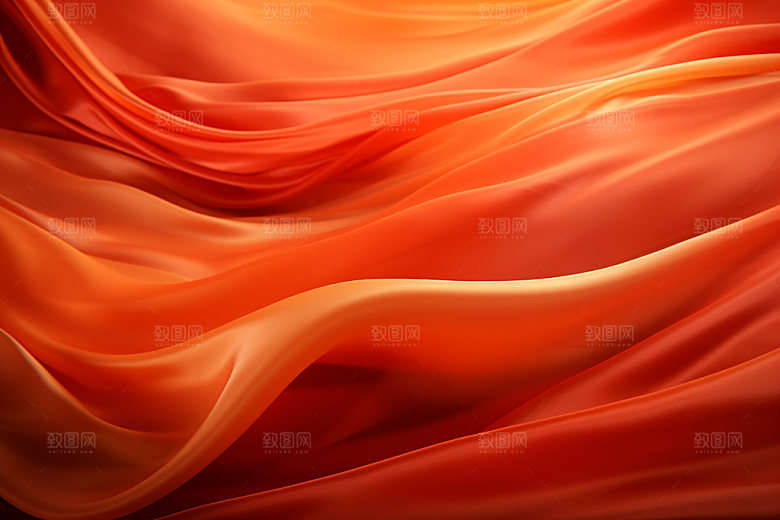 红色飘带丝绸背景图