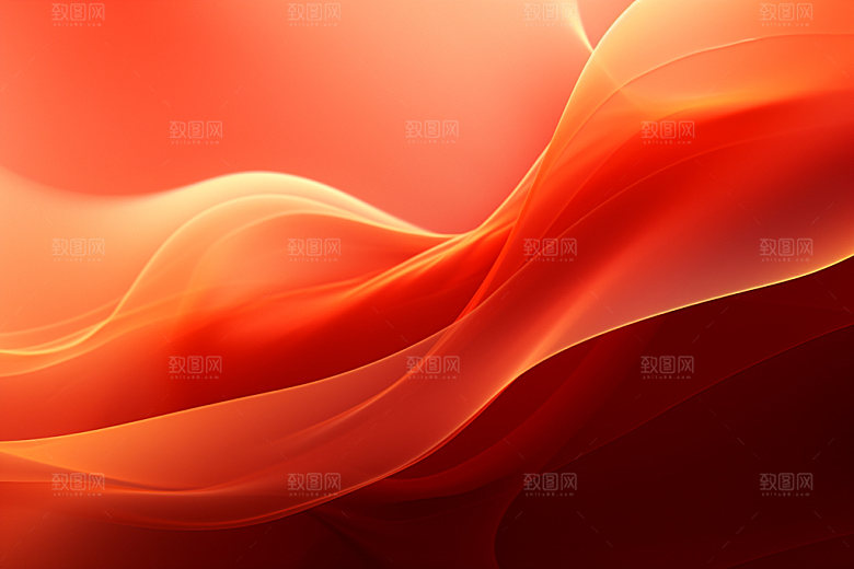 红色波浪线线条背景图