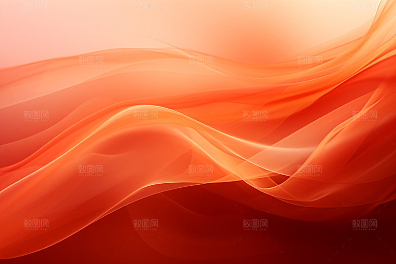 红色波浪线抽象背景图