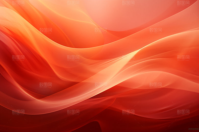 红色飘带布纹背景图