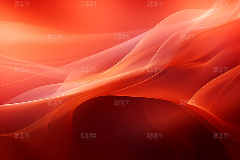 红色丝绸线条背景图
