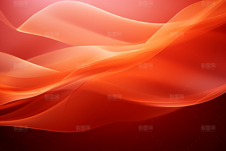 红色飘带褶皱背景图