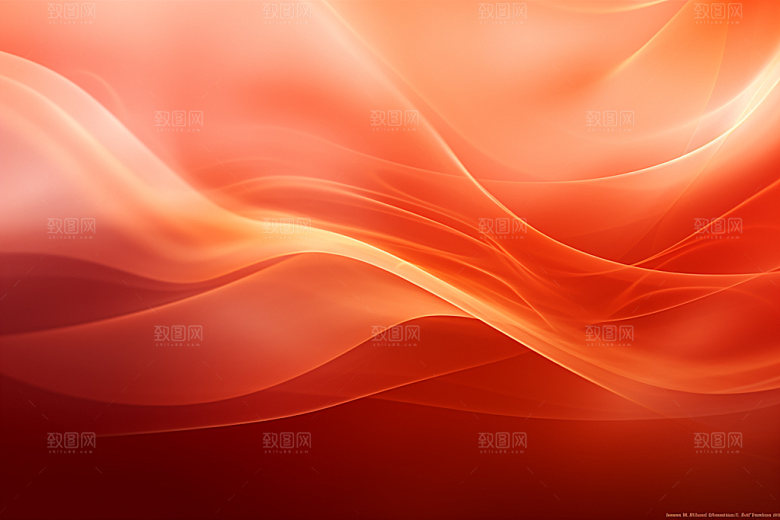 红色波浪线飘带背景图