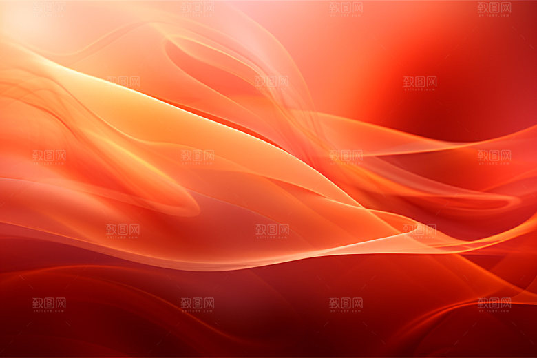 红色抽象波浪线背景图