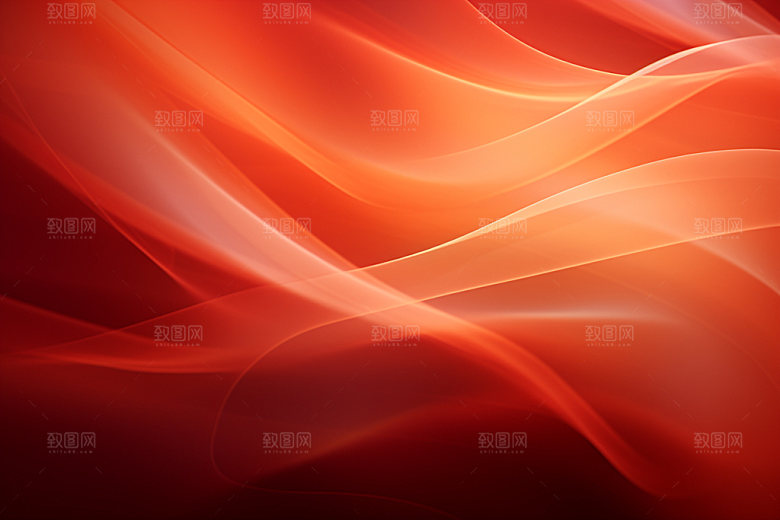 红色飘带线条背景图