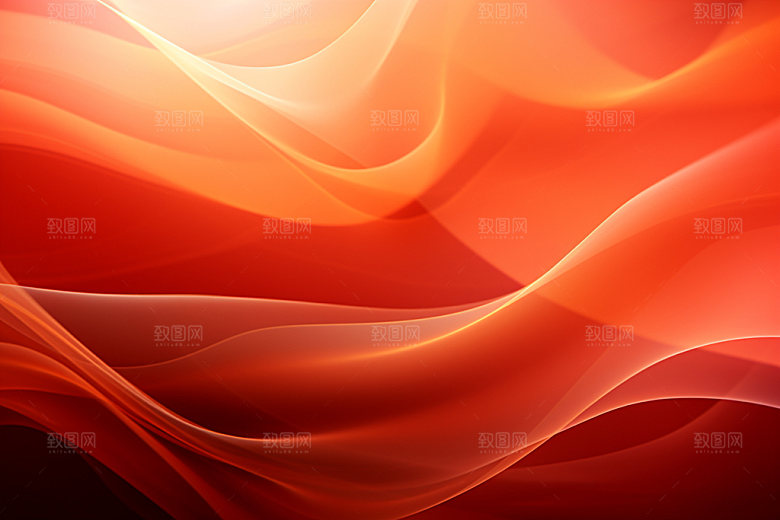 红色简约波浪线背景图