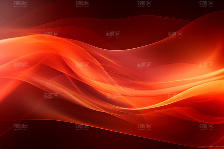 红色飘带布纹背景图