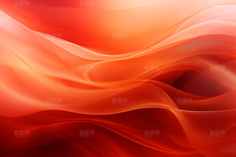 红色丝绸波浪线背景图