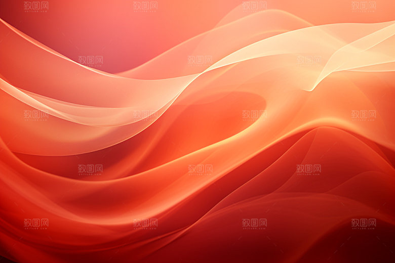 红色简约波浪线背景图