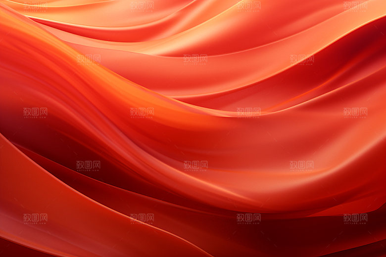 红色飘带褶皱背景图