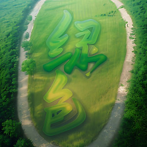 环保绿色生态立体字艺术字