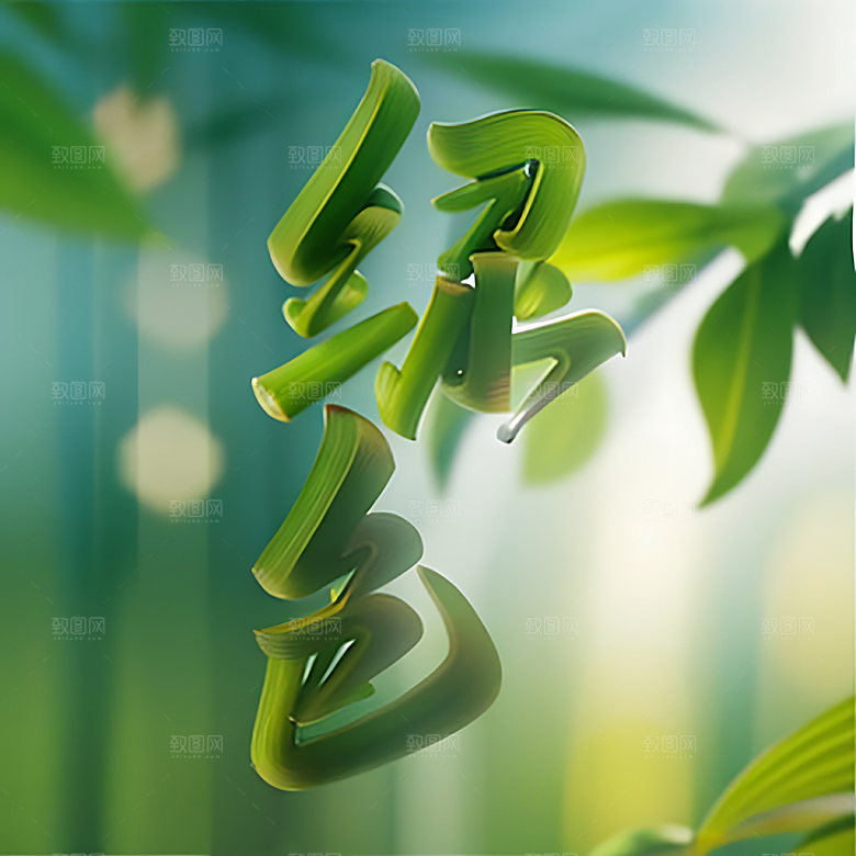 环保绿色宣传立体字艺术字
