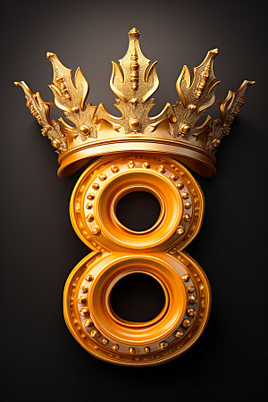 皇冠数字金色电商元素