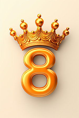 皇冠数字华丽金色元素