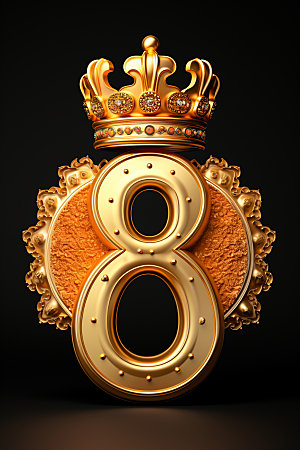皇冠数字金色富贵元素