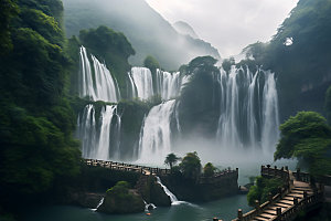 黄果树瀑布贵州旅游景区摄影图