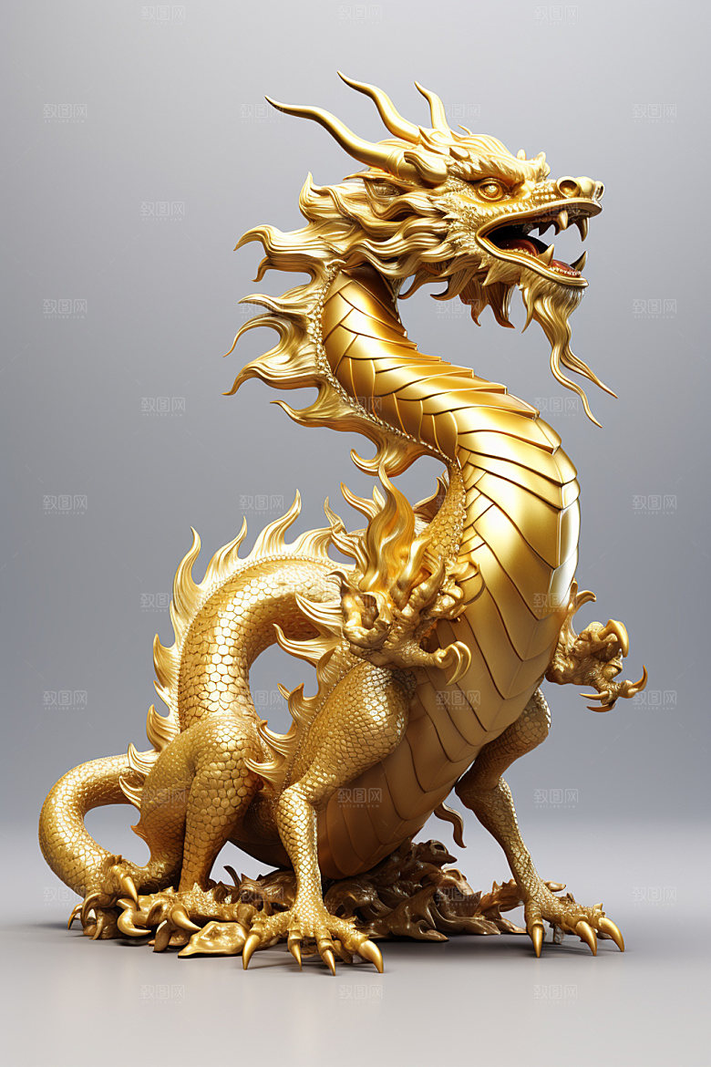黄金龙立体形象模型
