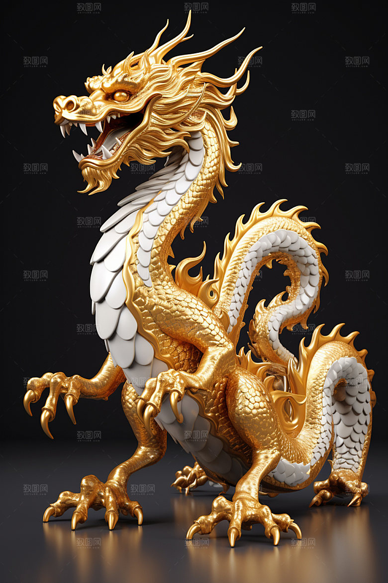 黄金龙雕塑金属模型