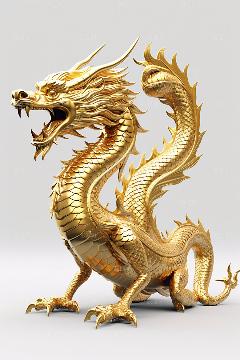 黄金龙龙年春节模型