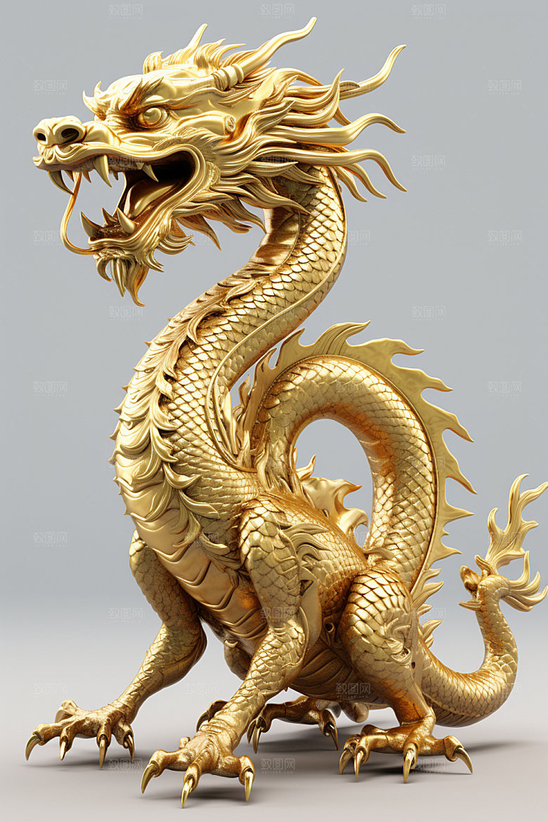 黄金龙龙年春节模型