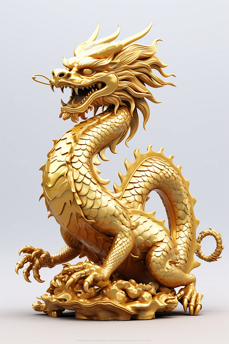 黄金龙柏金龙蟠龙模型