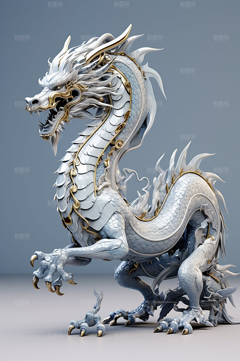 黄金龙3D雕塑模型