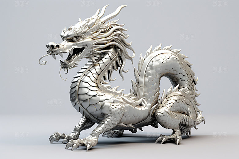 黄金龙3D蟠龙模型