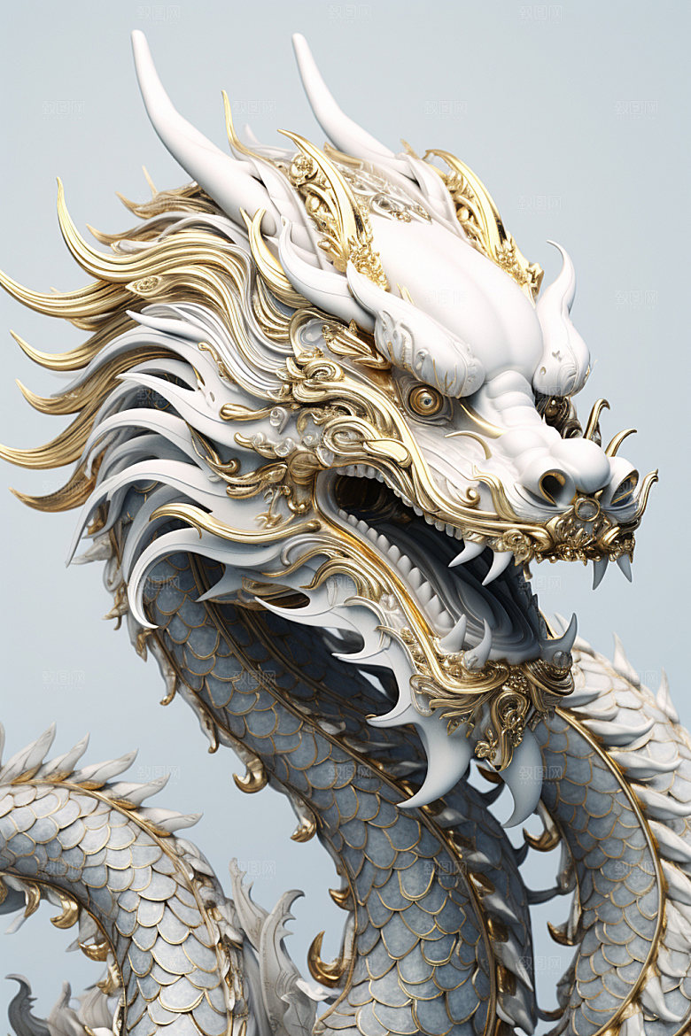 黄金龙龙年立体模型