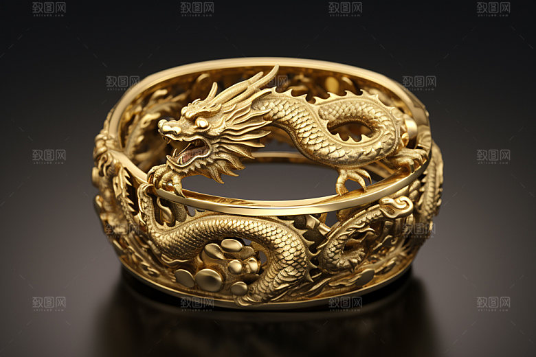 黄金手镯高清贵重物品摄影图