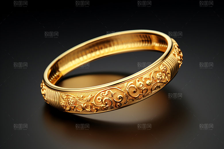 黄金手镯高清高贵摄影图