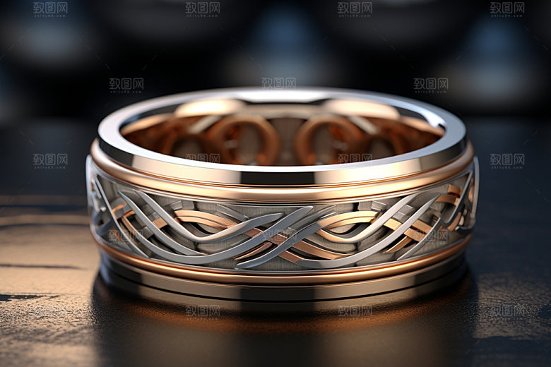 黄金手镯贵重物品艺术品摄影图