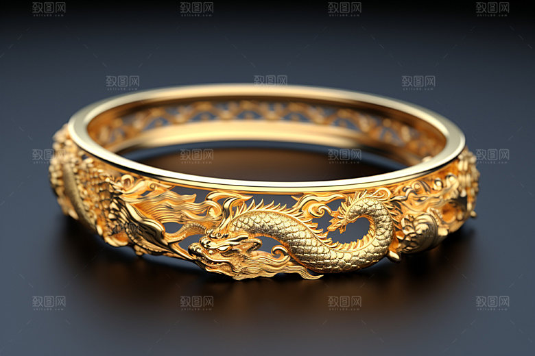 黄金手镯高贵高清摄影图