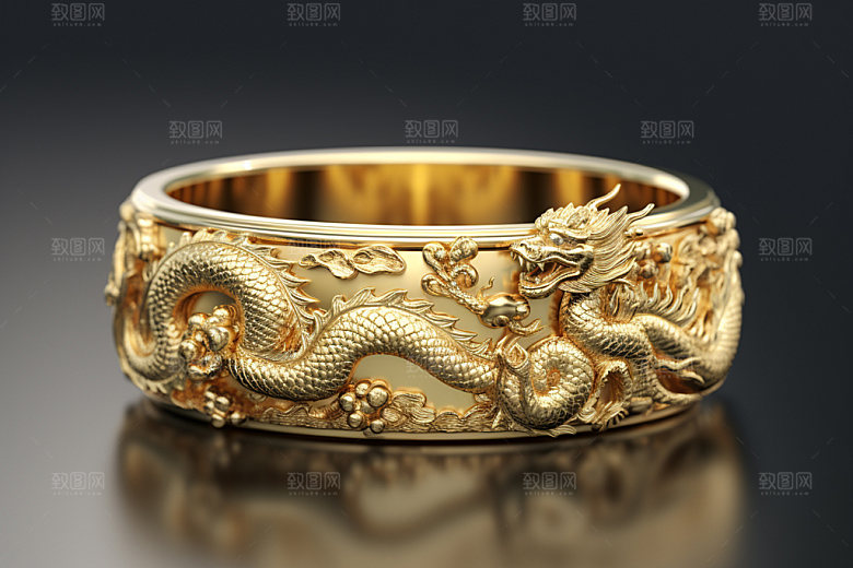 黄金手镯首饰高贵摄影图