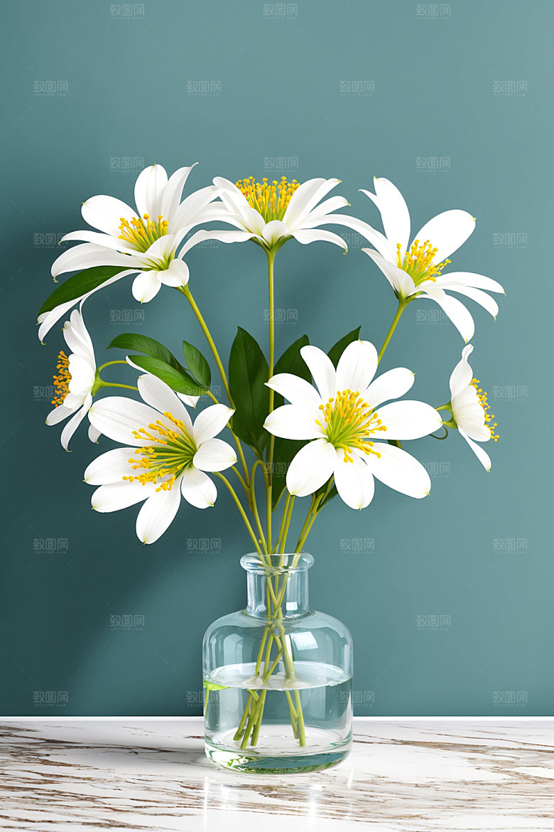 家居花瓶软装插画摄影图