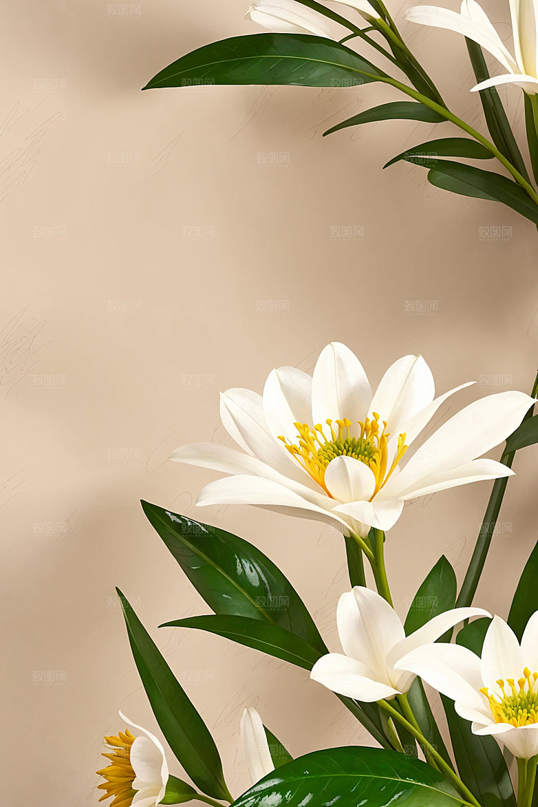 家居花瓶鲜切花氛围感摄影图