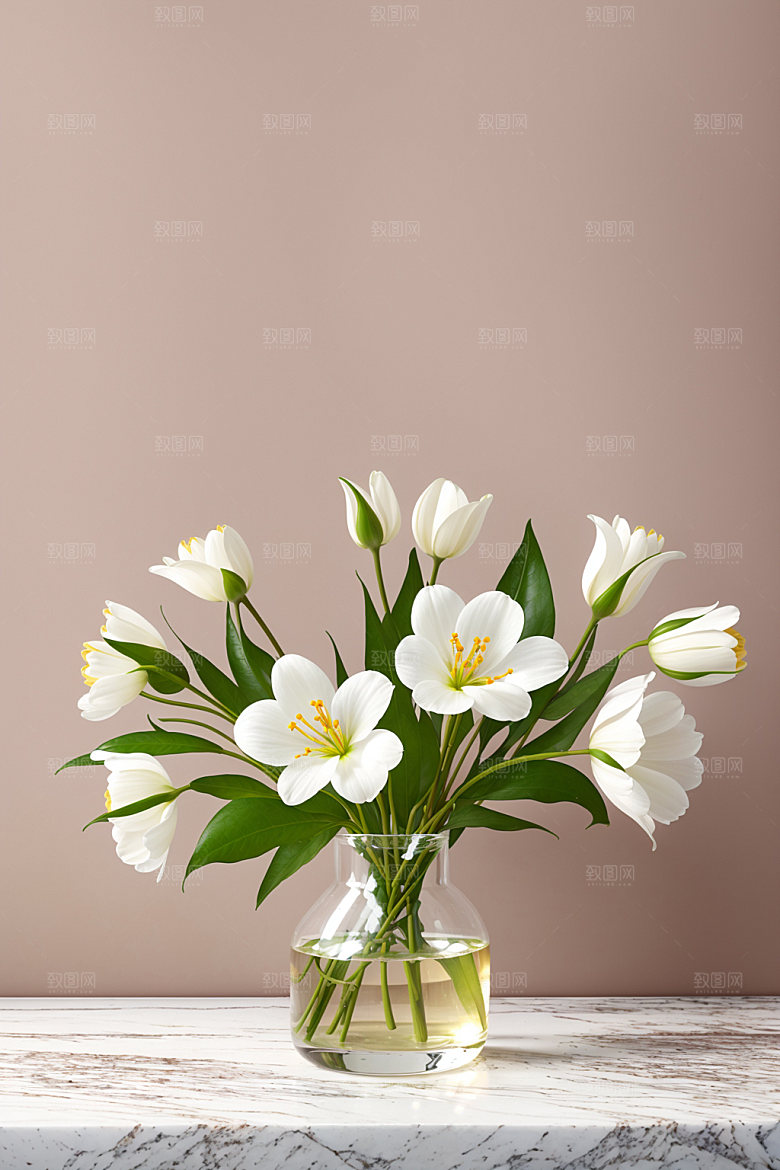 家居花瓶插画高清摄影图