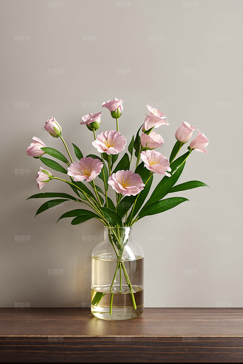 家居花瓶软装插画摄影图