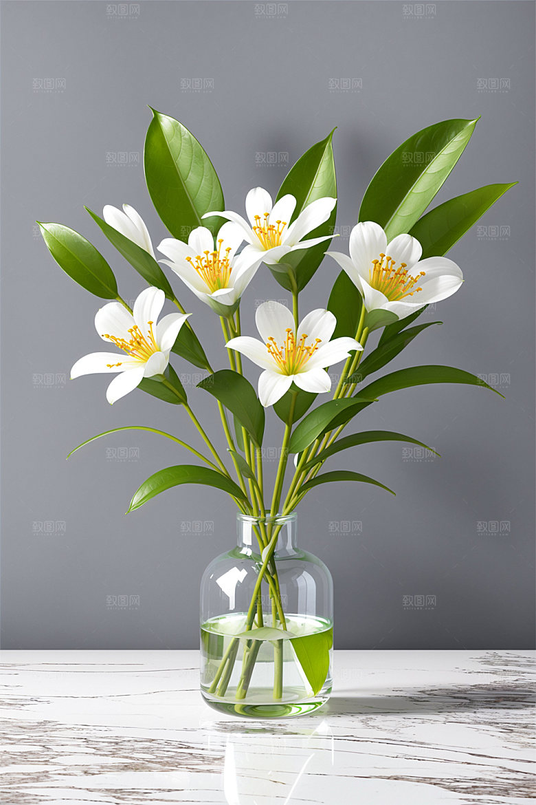 家居花瓶插画装饰摄影图