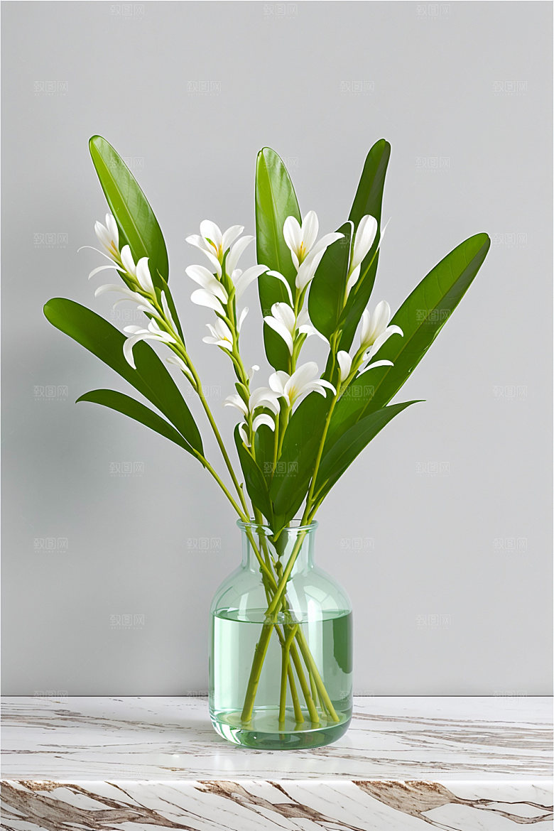 家居花瓶鲜切花软装摄影图