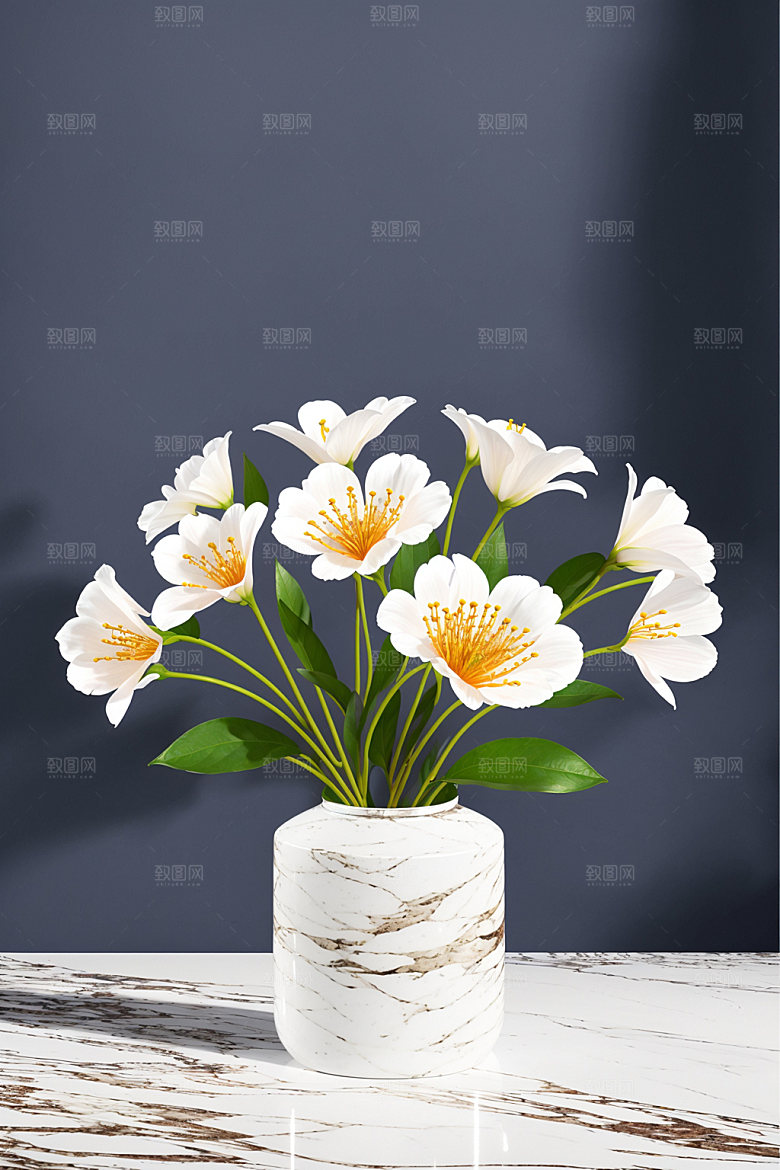 家居花瓶高清鲜切花摄影图