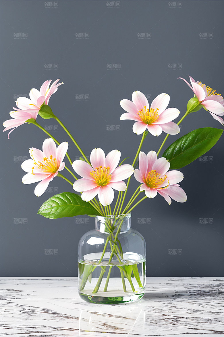 家居花瓶插画氛围感摄影图