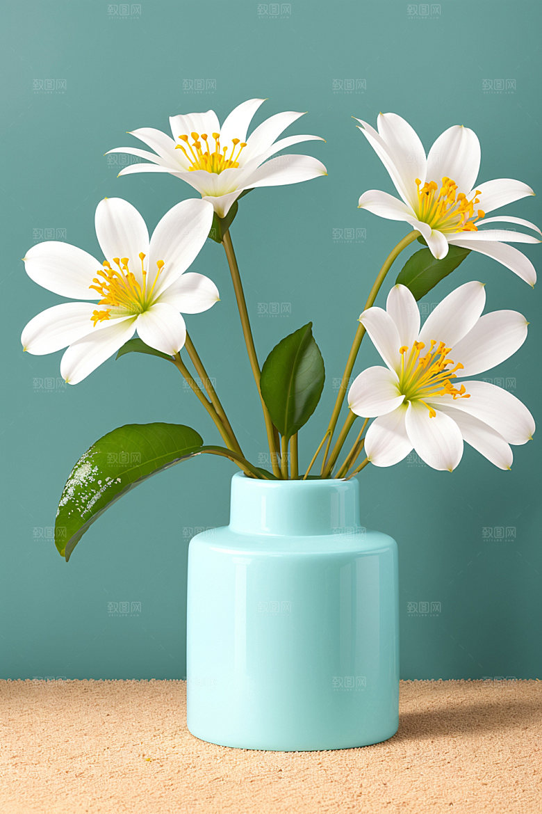 家居花瓶鲜切花室内摄影图