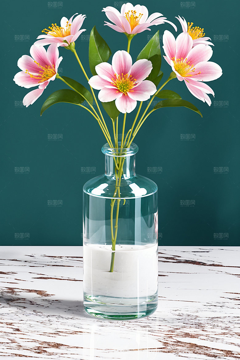 家居花瓶装饰插画摄影图