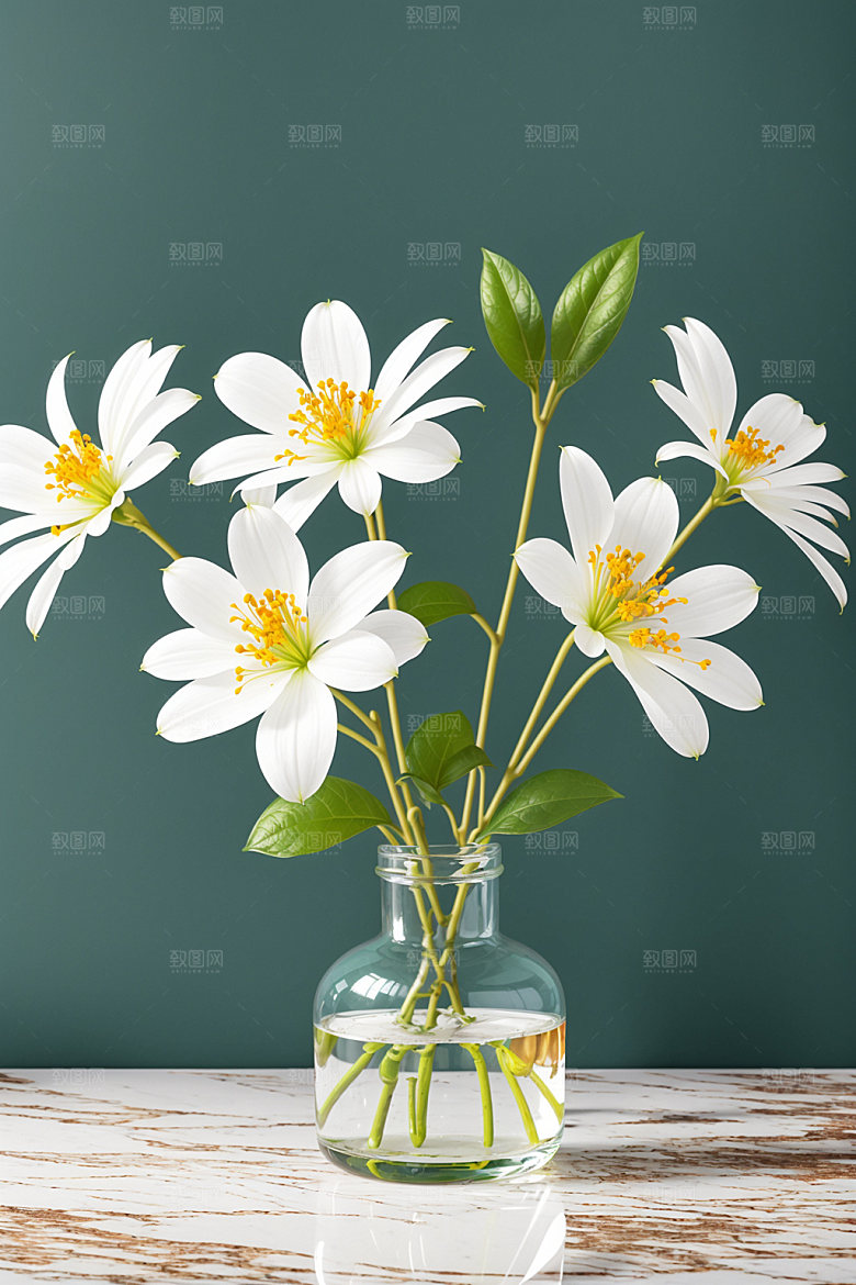 家居花瓶软装插画摄影图