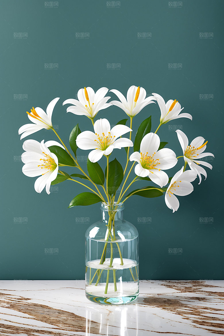 家居花瓶布置插画摄影图