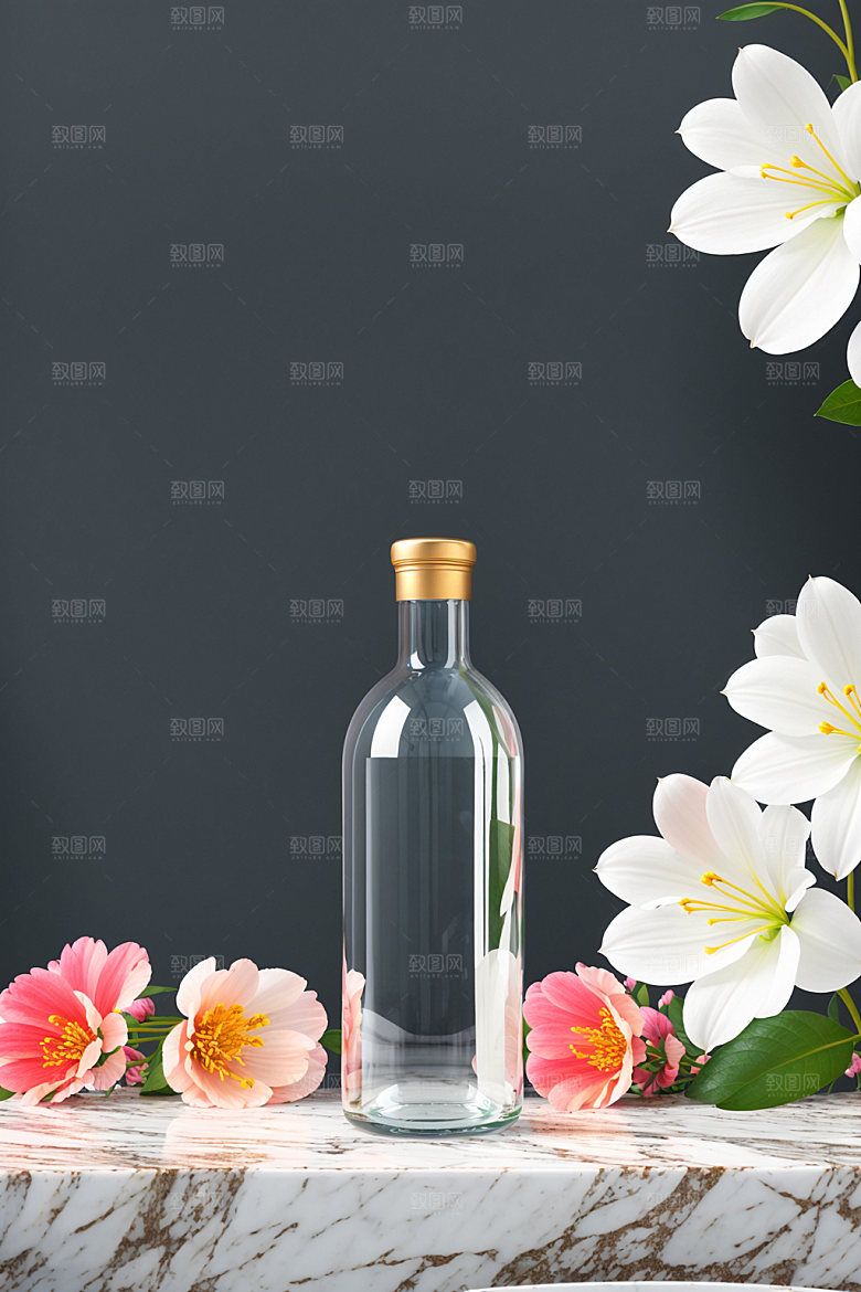 家居花瓶室内鲜切花摄影图